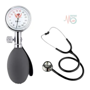 Palm-Type Aneroid Sphygmomanometer with Stethoscope – Compact Manual BP Monitor