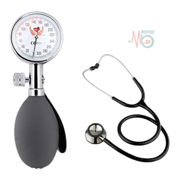 Palm-Type Aneroid Sphygmomanometer with Stethoscope – Compact Manual BP Monitor