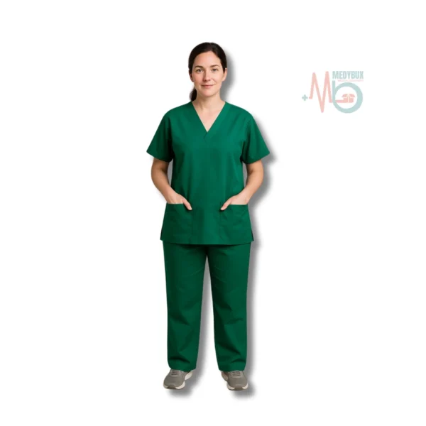 Unisex Surgical Scrub Suit – V-Neck Design with 2 Pockets in Green Color