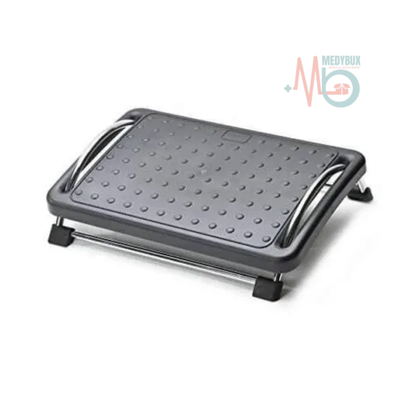 Ergonomic foot rest with adjustable angle for ideal desk seating