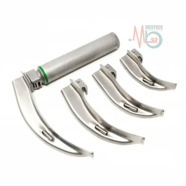 Laryngoscope Fiber Optic LED Set Macintosh 1 2 3 4