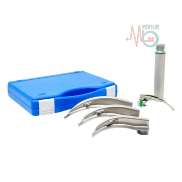 Laryngoscope Fiber Optic LED Set Macintosh 1 2 3 4