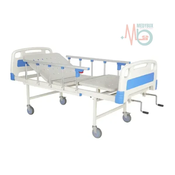 Full Fowler Hospital Bed with ABS Panel, Collapsable Railings, Wheels and Mattress