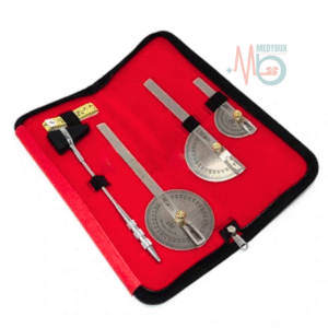 Goniometer Set of 3 and Knee Hammer with Measuring Tape