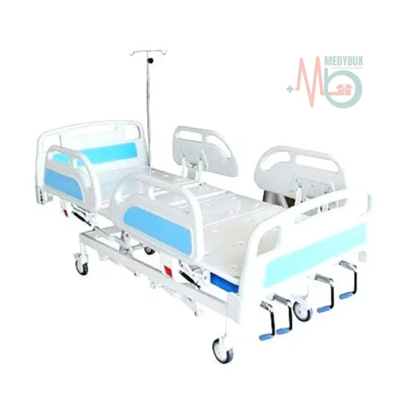 ICU Hospital Bed Mechanical 5 Function with Wheels ABS Panel and Railing and Mattress