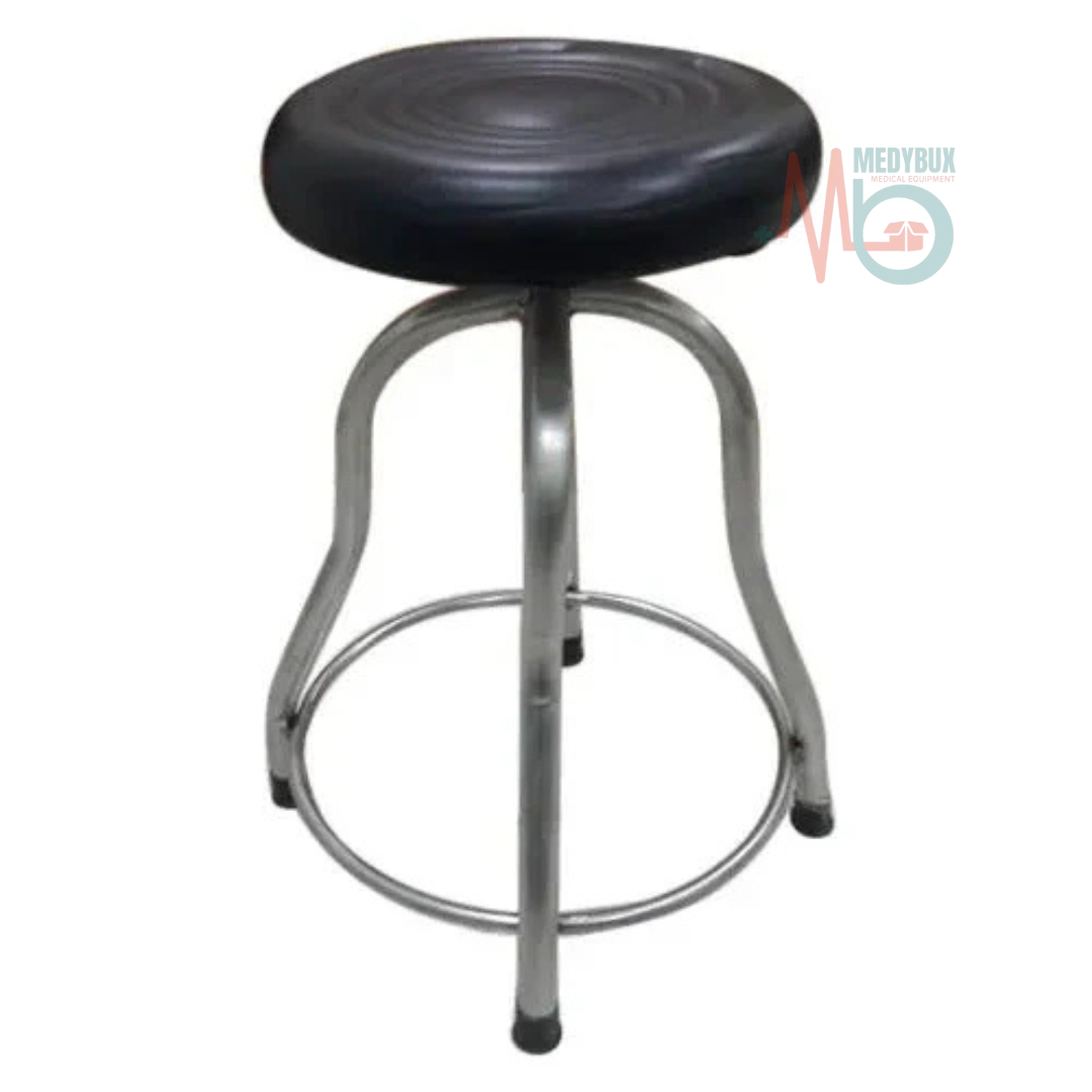 Revolving Patient Stool 4 Leg SS Cushioned Top