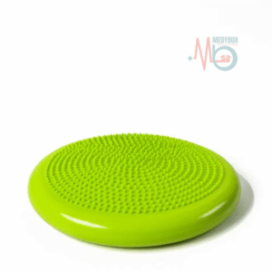 Sanctband Inflatable Balance Cushion comes with 2 different surfaces. The spiky surface allows greater sensory function acts as a grip and allows stabilization. Used either as a balance disc or an active seating cushion