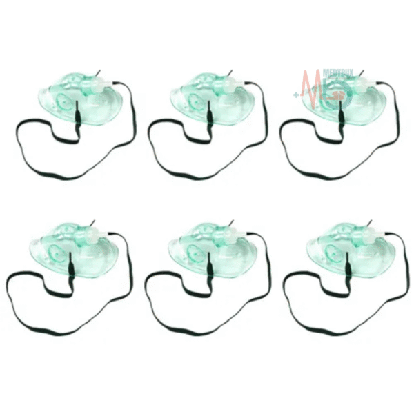 Set of 6 High-Quality Oxygen Masks for Medical Use