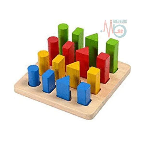 Wooden Multicolor Peg Board for Physiotherapy