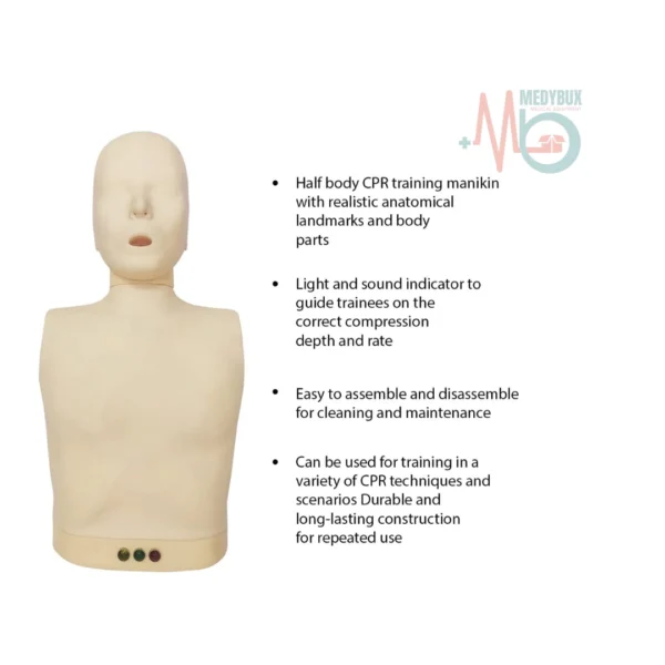 Half Body CPR Trainning Manikin with Light & Sound Indicator - Image 2