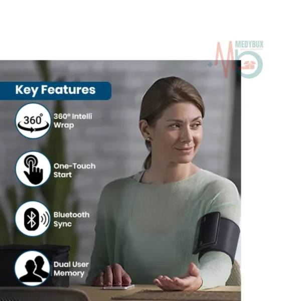 Omron HEM-7600T Tubeless Bluetooth Digital Blood Pressure Monitor - Image 3