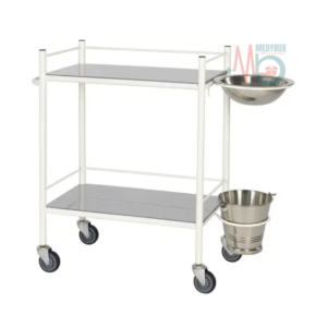 Dressing-Trolley-MS-Frame-and-SS-Top-with-Bowl-and-Bucket