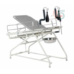 Obstetric-Labour-Table-Telescopic-Ms-Frame-SS-Top-with-Mattress.