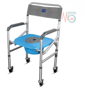 Vissco Comfort Folding Commode with Wheels (PC 0941C) – Portable & Movable Commode Chair for Elderly & Patients